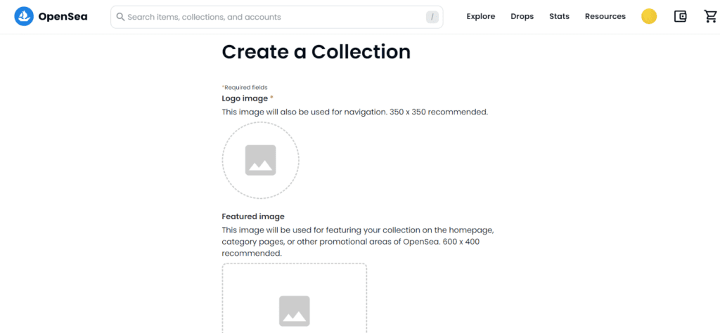 Creating collection in OpenSea