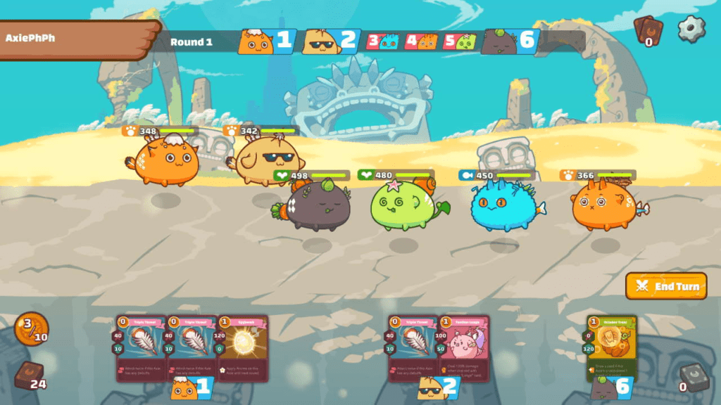 Axie Infinity PvP battle