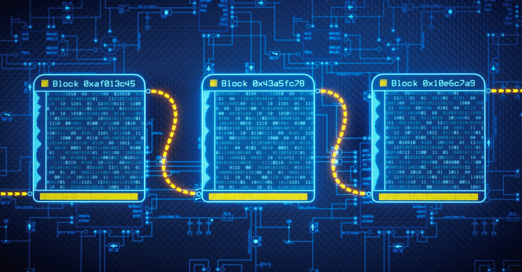 illustration of the working of the blockchains