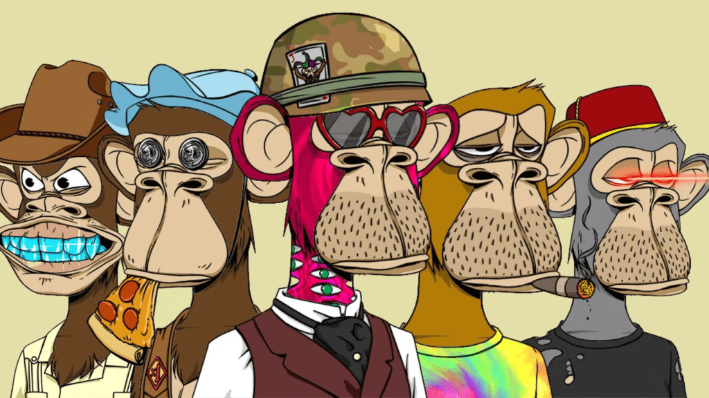 image of different bored apes