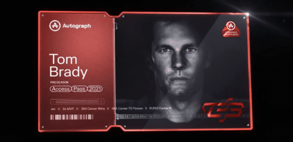 Autographed NFT card from Tom Brady