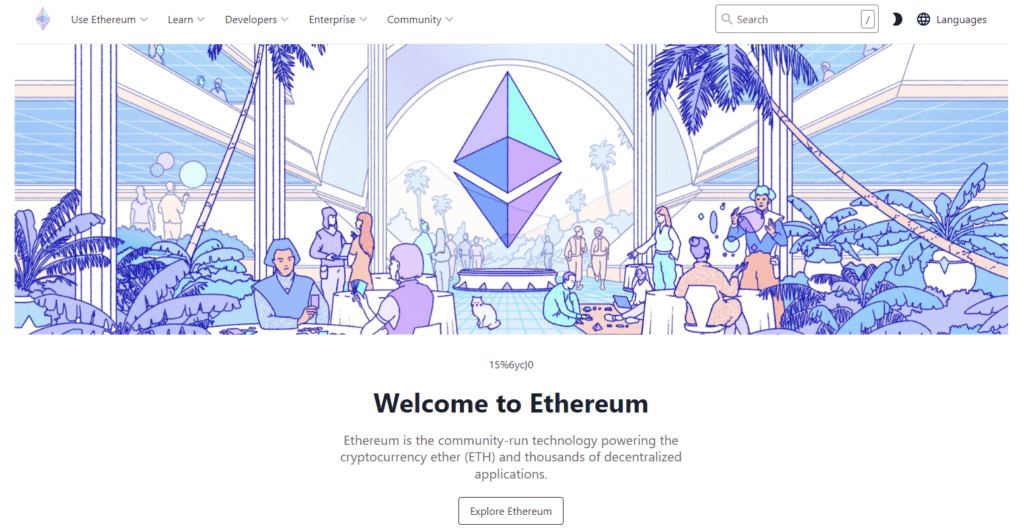 Ethereum Blockchain Platform and  main site ethereum