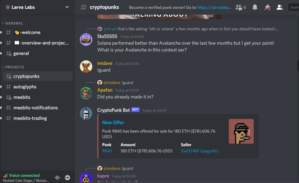 Larva Labs discord server