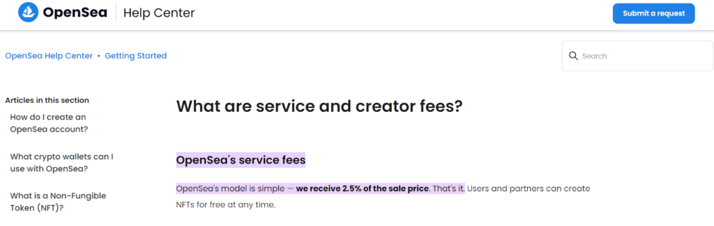 OpenSea fees