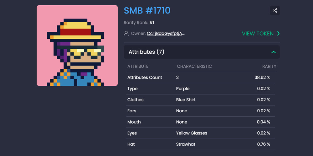 SMB #1710 with a rarity rank #1