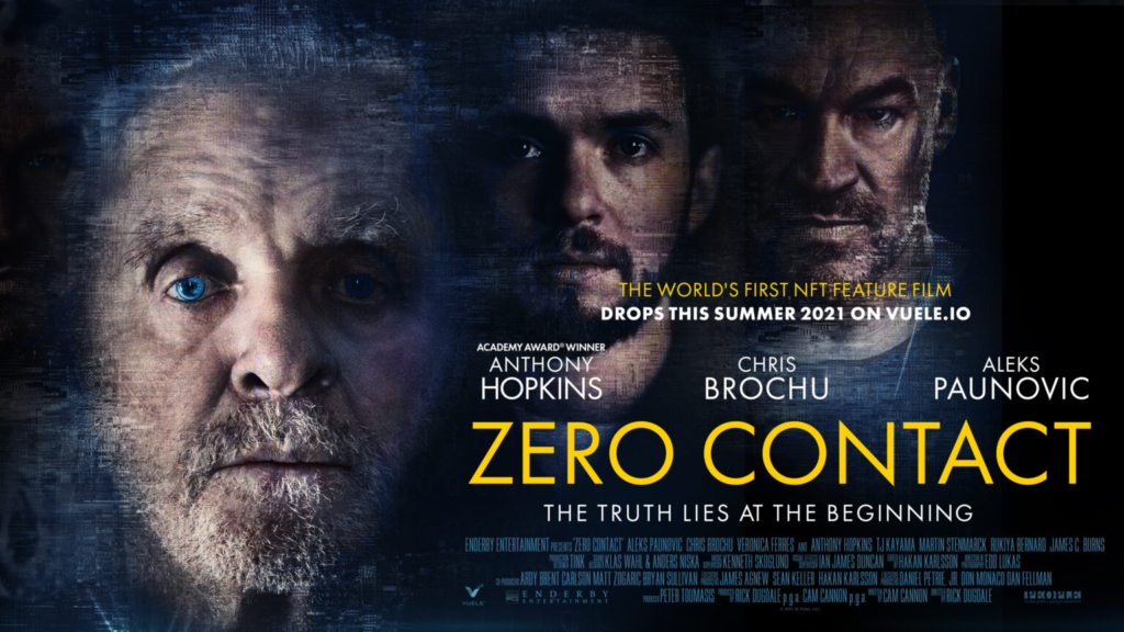 Zero Contact poster, one of the first NFT films featuring Anthony Hopkins 