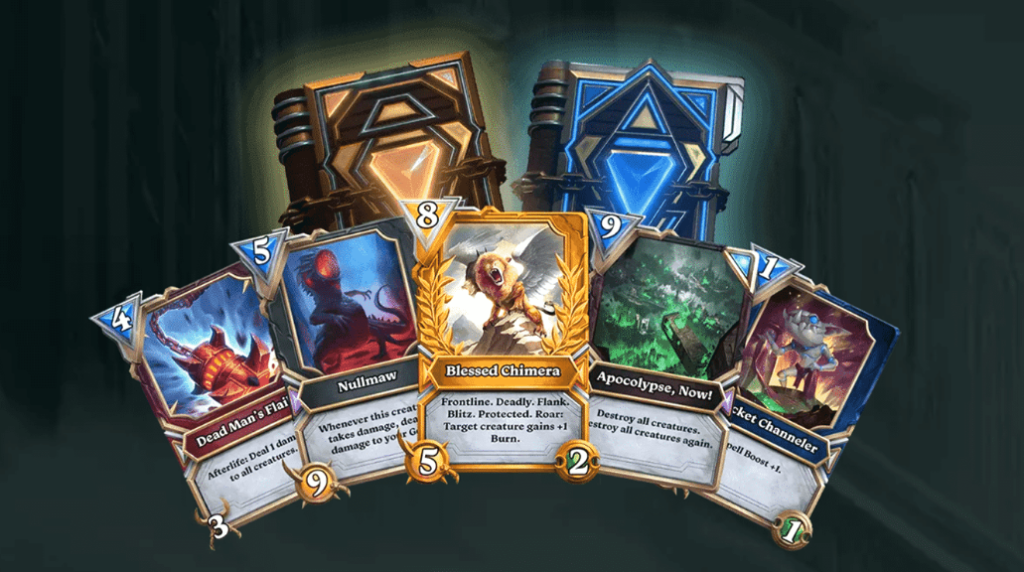 image showing different cards from the Gods Unchained game