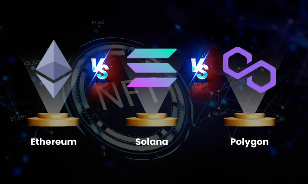 photo shows comparison Ethereum, Solana, Polygon