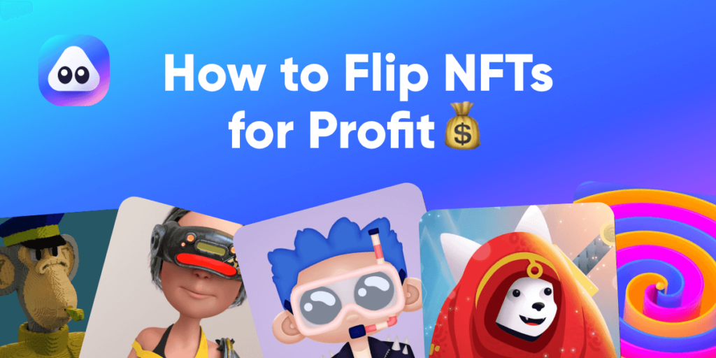 picture showing different NFTs along with the text "how to mint NFTs for profit" at the top