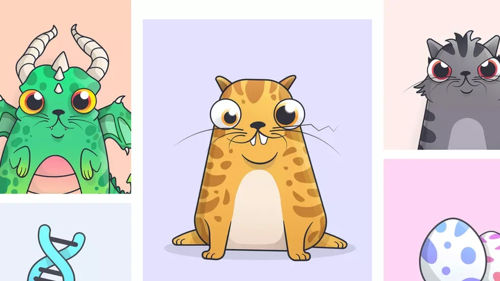 screenshot from cryptokitties NFT collection