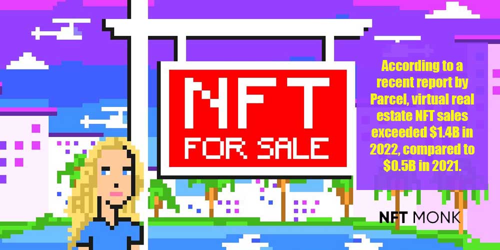 An NFT character selling a NFT real estate on NFTMonk