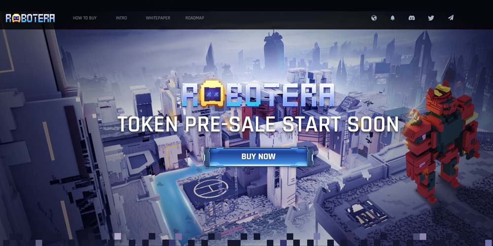 RobotEra main page an token pre-sale stage