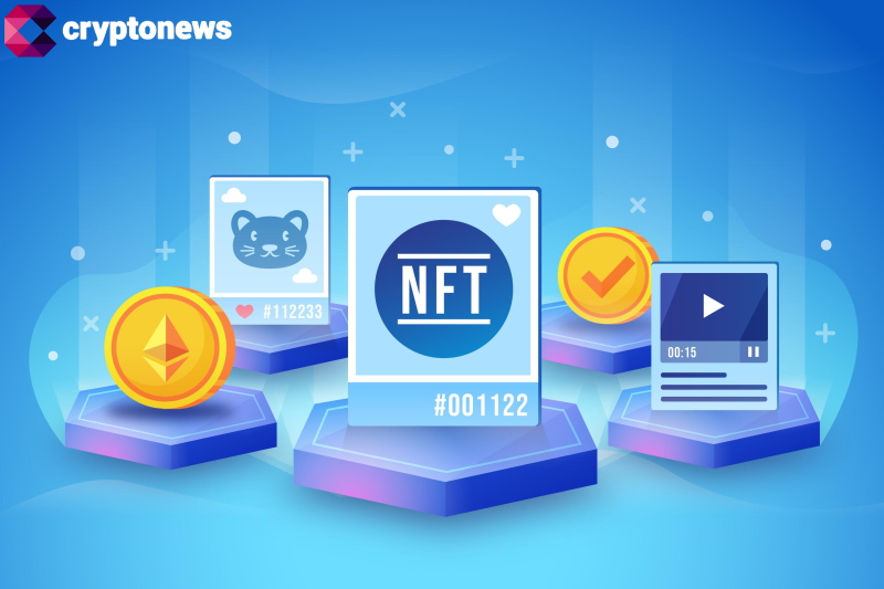 illustration showing different NFTs along with Ethereum coins