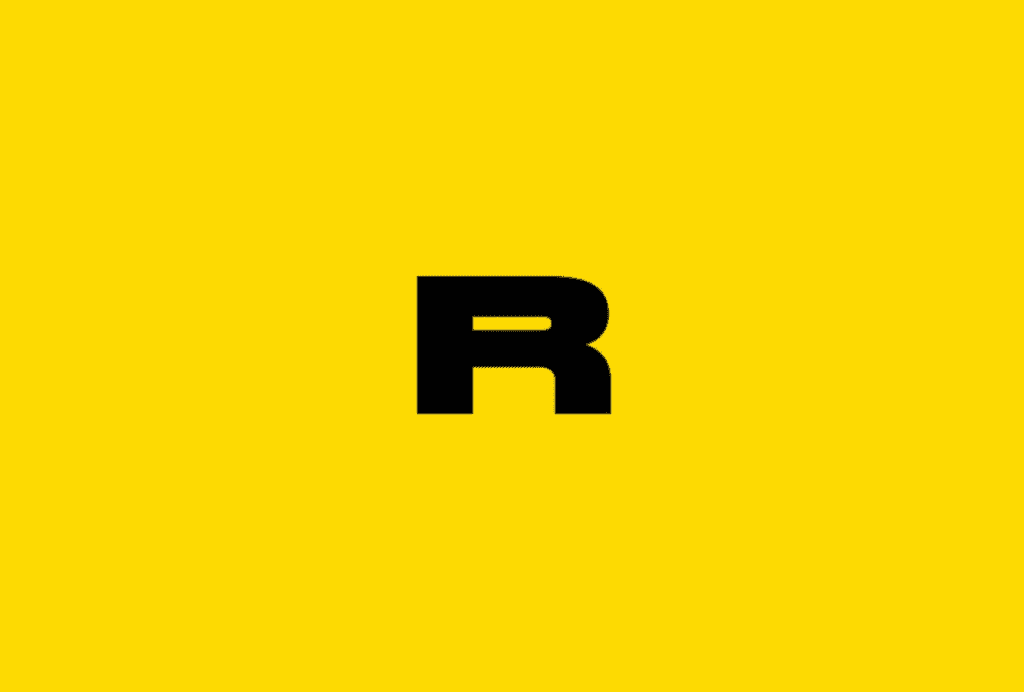 image showing the logo from rarible along with a yellow background