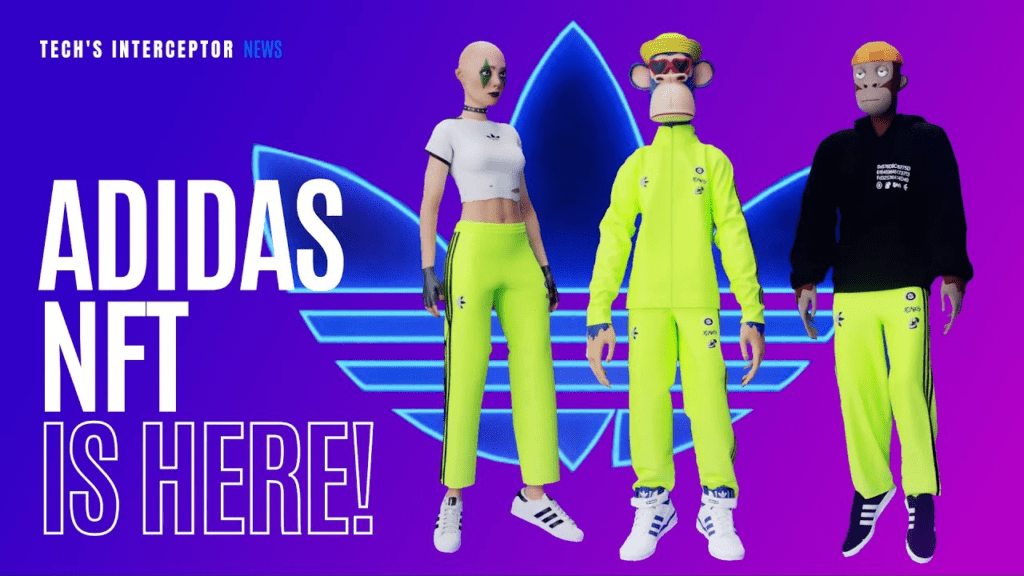 picture from the NFT collection from adidas showing different models and clothes used in the Into the Metaverse campaign