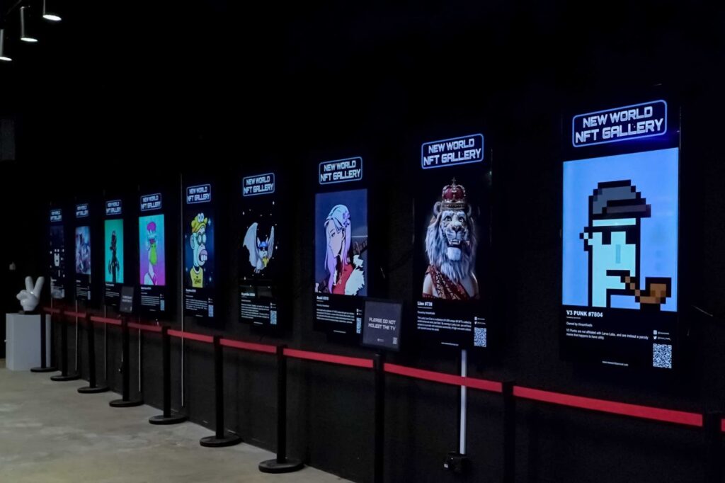picture of a real world nft gallery displaying different assets
