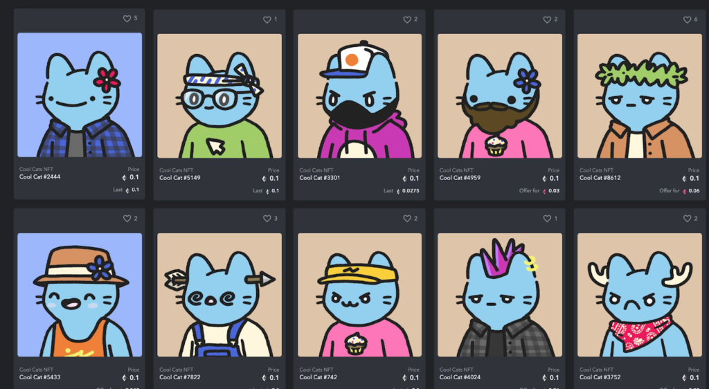 Cool Cats NFT craze PFP Collections